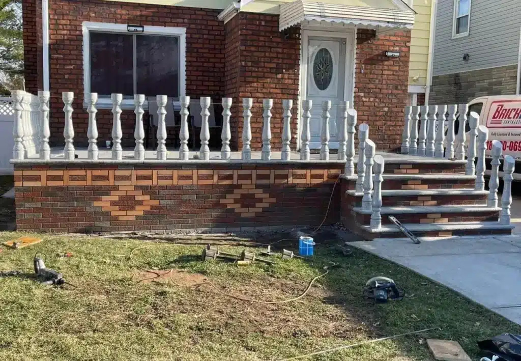 Steps, porches and retaining wall project done by Brick Tech Contracting Corp in NYC