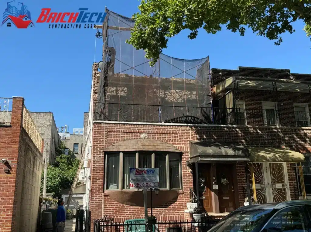 Brick Tech Contracting Corp team doing parapet installation in New York City