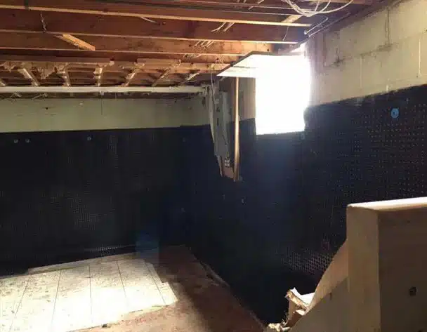 Basement waterproofing system installed in Brooklyn home