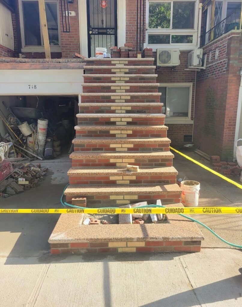 Concrete sidewalk and stoop installation in Brooklyn, NY