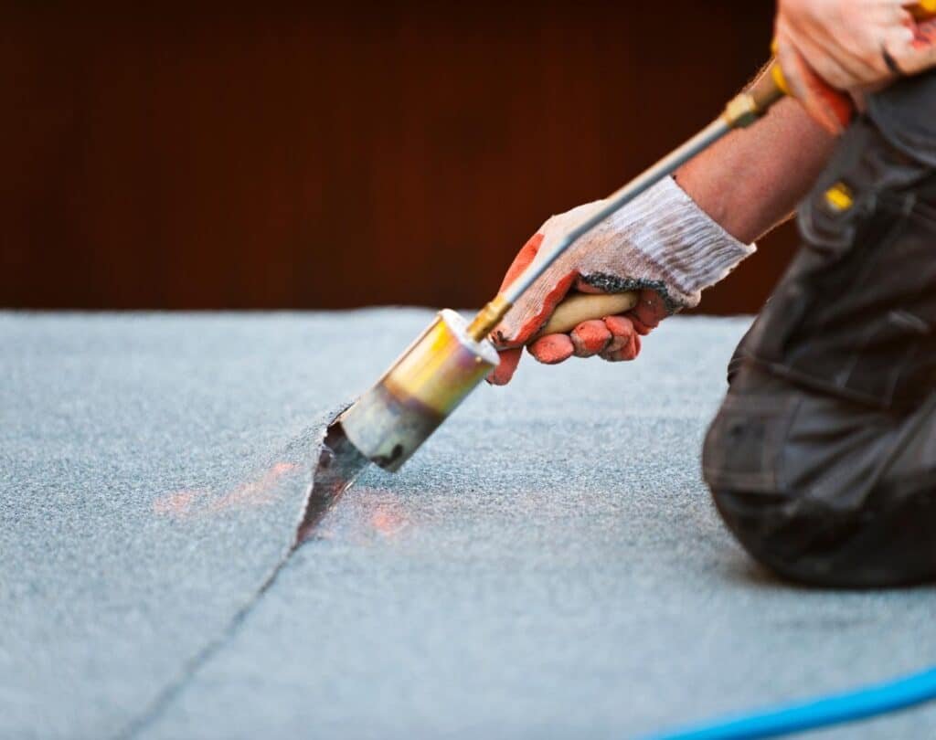 Modern flat roof installation in Park Slope by Brick Tech