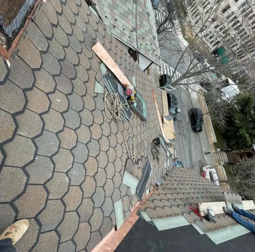 Roof installation in Brooklyn, NY for multi-family brownstones