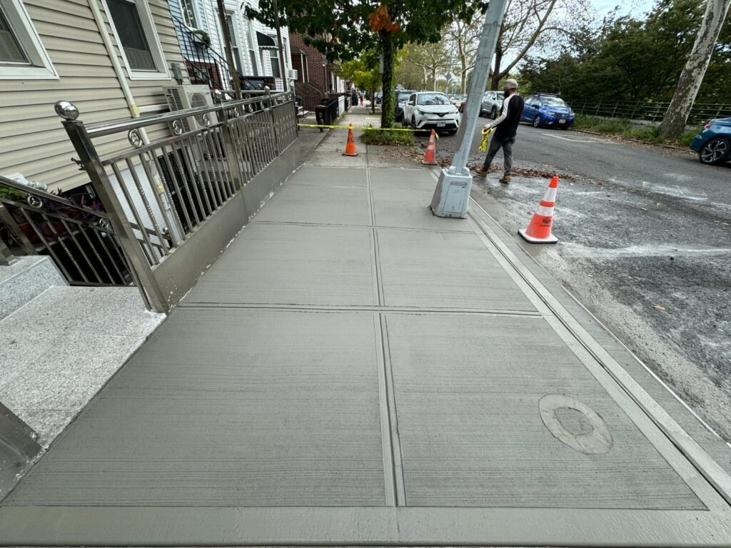 Concrete sidewalk replacement project in Brooklyn