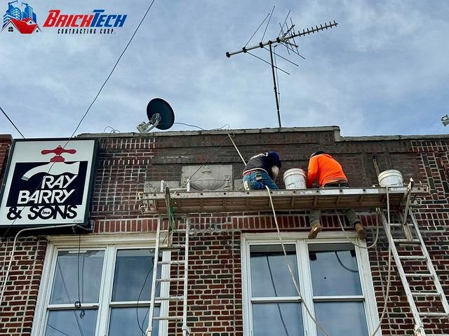 Parapet wall repair on a multi-family property in Williamsburg, NY