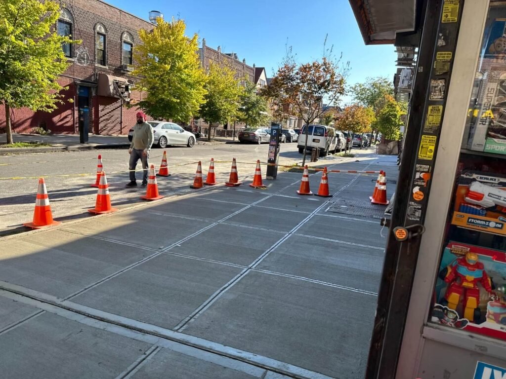 Sidewalk repair in Sunset Park, NY by Brick Tech Contracting Corp