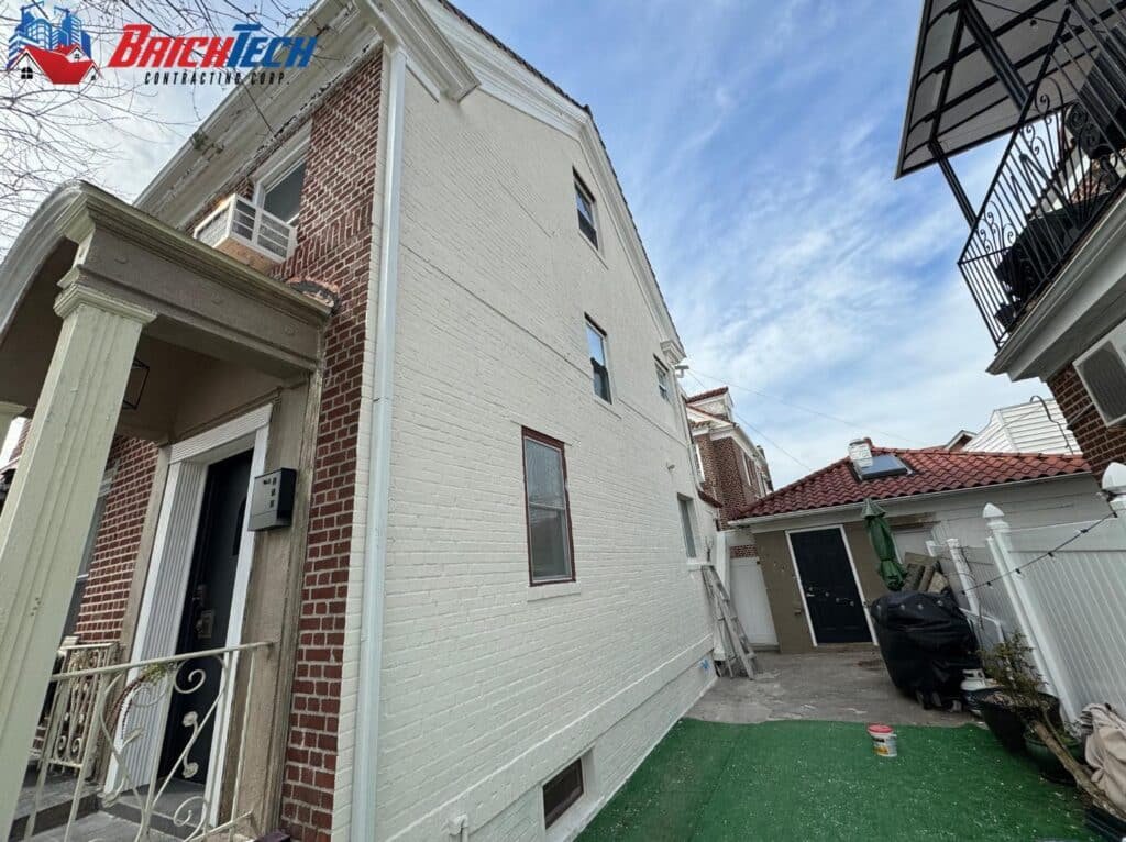 Exterior wall waterproofing project in Sunset Park, NY