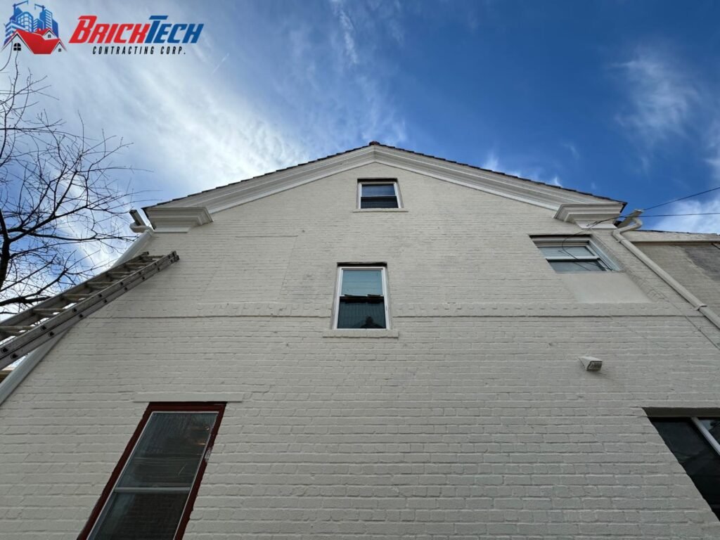 wall waterproofing treatment on a Bushwick townhouse