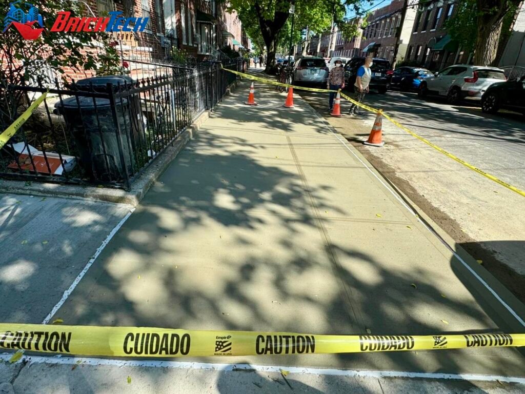 Sidewalk concrete repair in Bay Ridge, NY by Brick Tech Contracting Corp