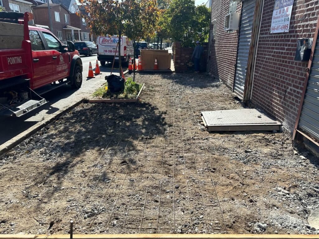 Sidewalk concrete repair in Park Slope, NY by Brick Tech Contracting Corp