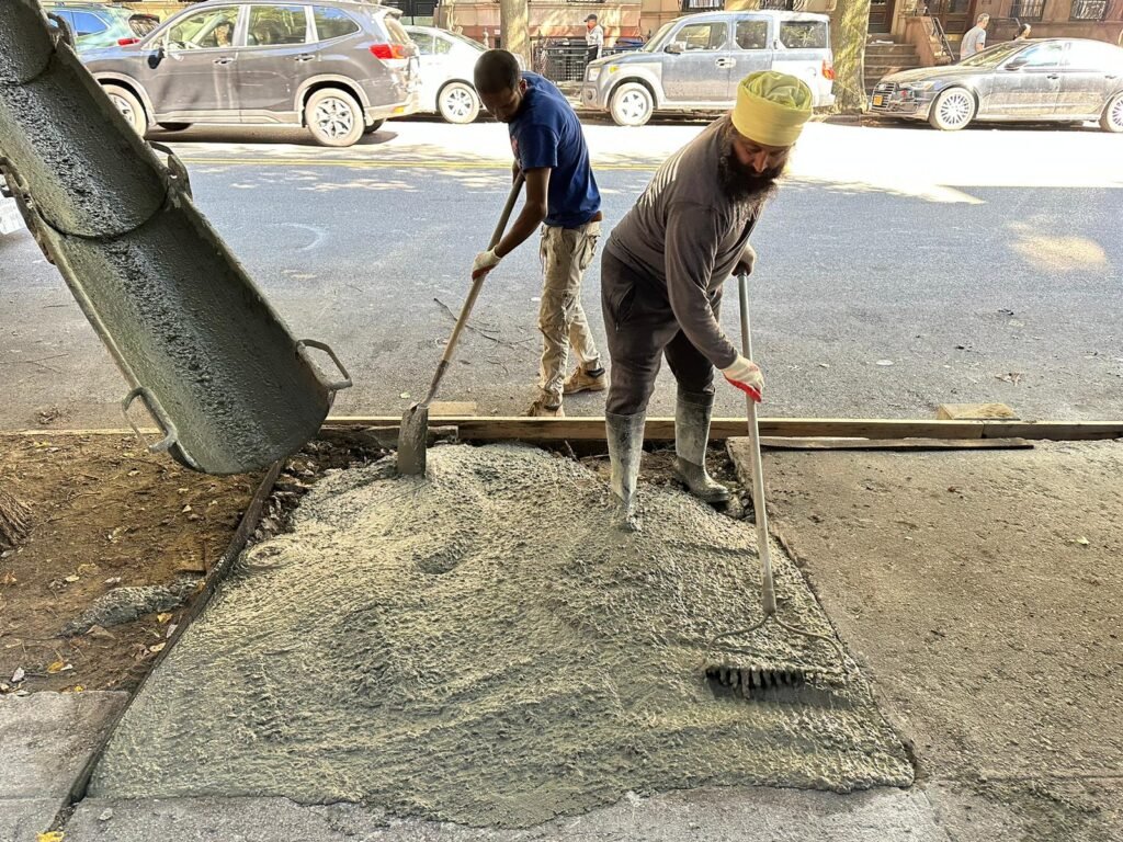 Uneven sidewalk slab correction project in Canarsie, NY