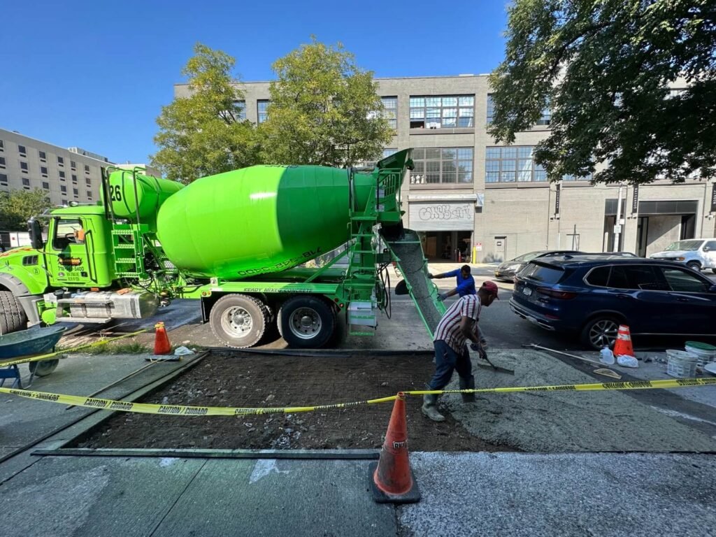 Uneven sidewalk slab leveling project in Dyker Heights, NY