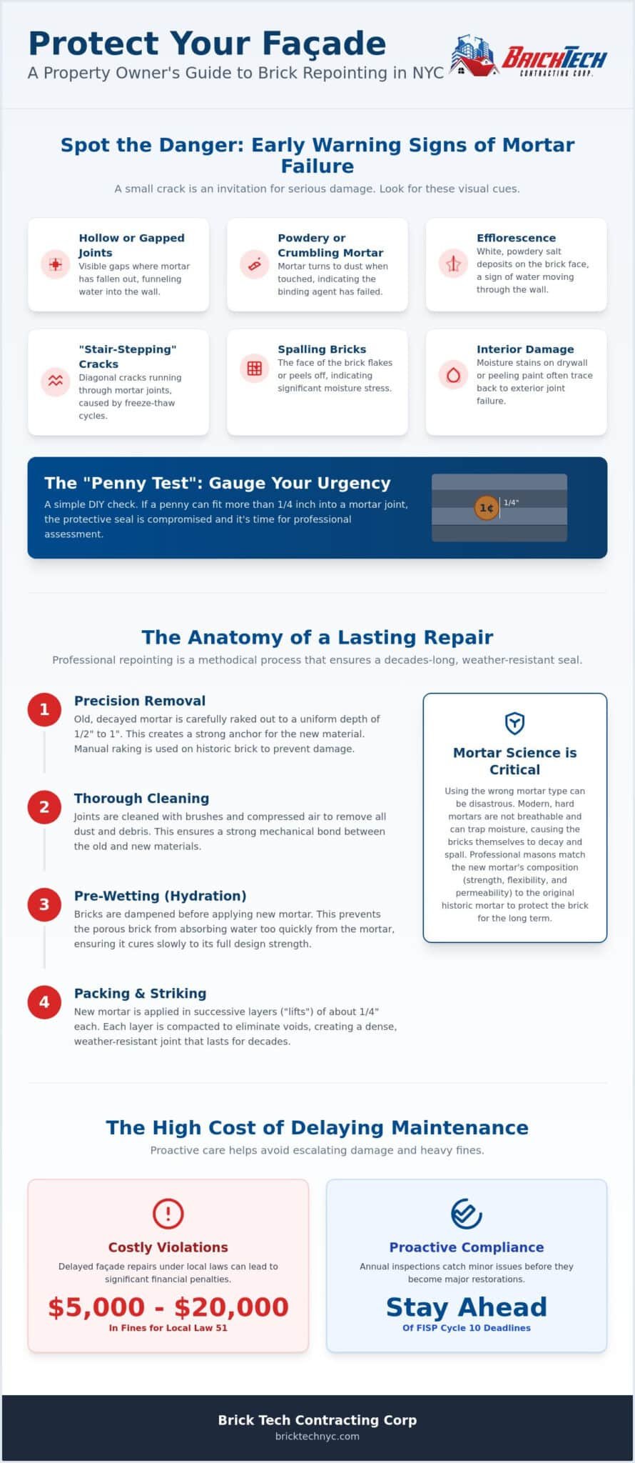Signs Your NYC Building Needs Brick Repointing Now: A Complete Checklist