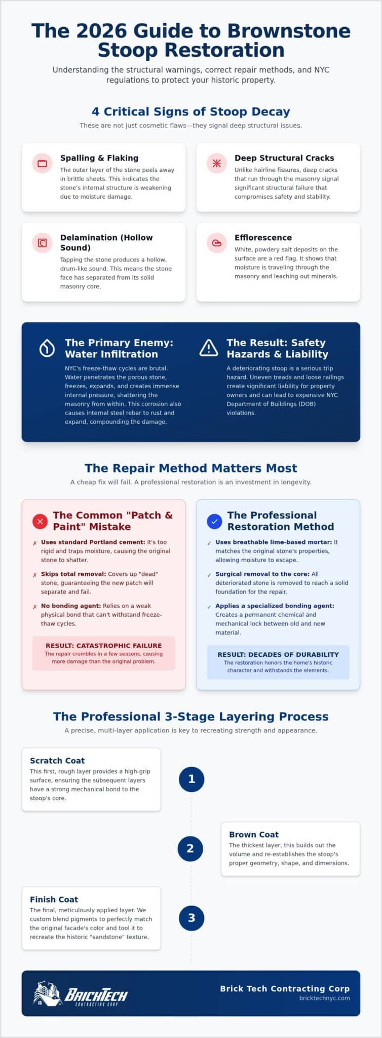 Brownstone Stoop Repair NYC: The 2026 Property Owner’s Restoration Guide