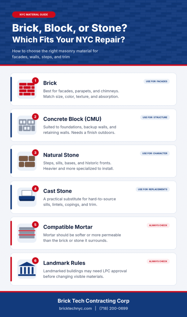 Brick block stone nyc infographic