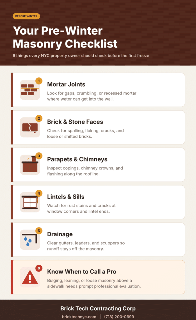 Nyc pre winter masonry checklist infographic